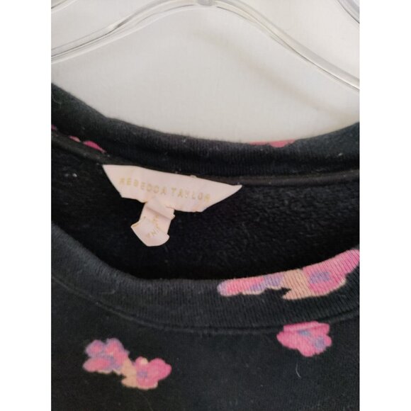 Rebecca Taylor Size Small Floriana Crop Floral Pullover Sweatshirt - Picture 4 of 5